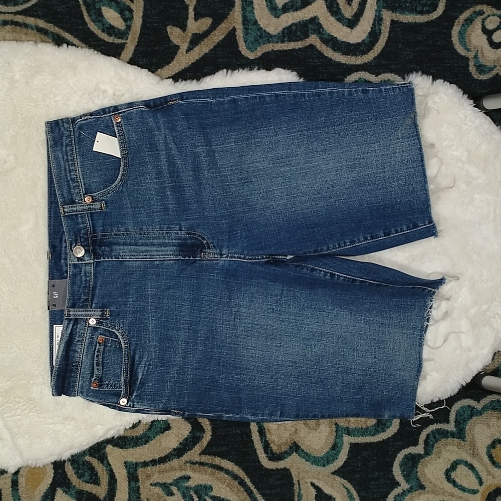 New GAP Bermuda short high rise jean shorts sz 30/10 tall